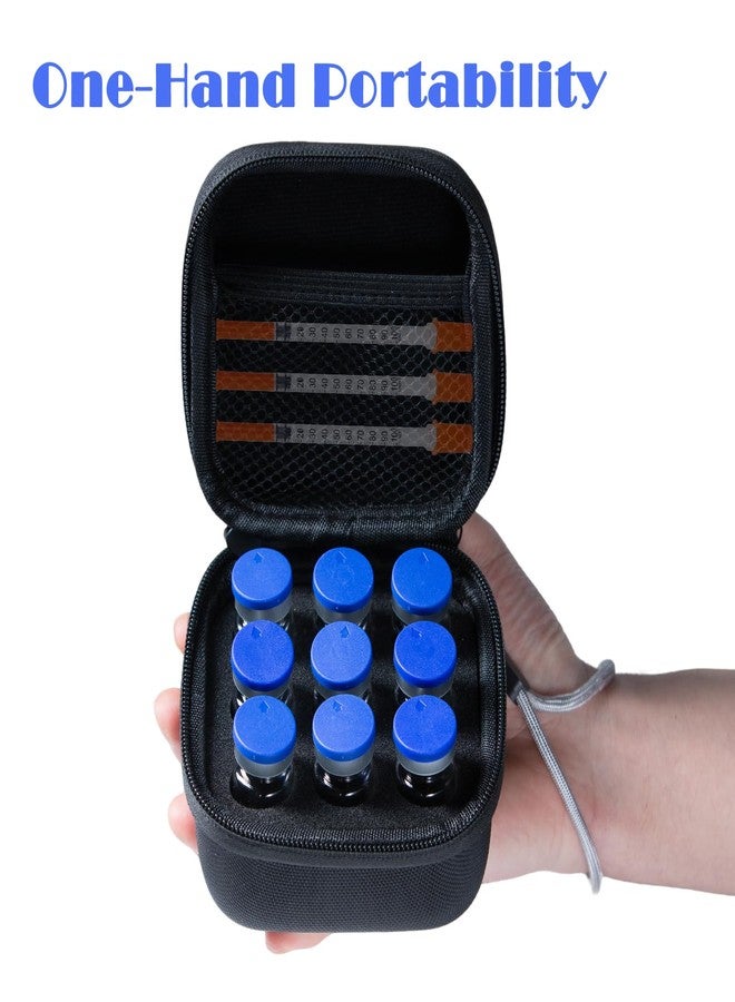 JFGLORIX Insulin Fridge Holder Storage Case Insulin Vial Protector Holder Insulin Cooler Travel Case Organizer Fits Standard 10ml U-100 Vials,9-Slot,Black (9 Slots) - Image 3